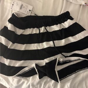zara striped shorts